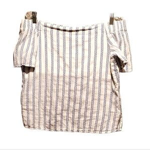Thread &‎ Supply Striped Cotton White Blue Off Shoulder Women Medium